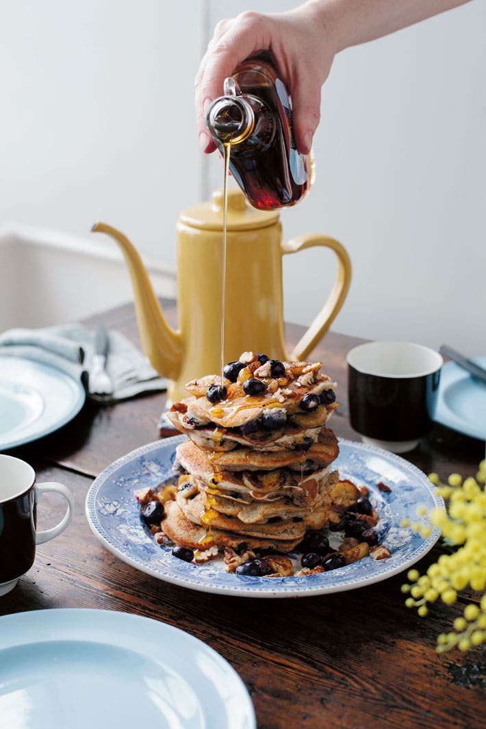 Muzlu, Yabanmersinli, Yerfıstıklı Kahvaltılık Pancakeler